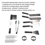 Set 12 buah alat BBQ stainless steel food grade tahan panas dengan tas jinjing